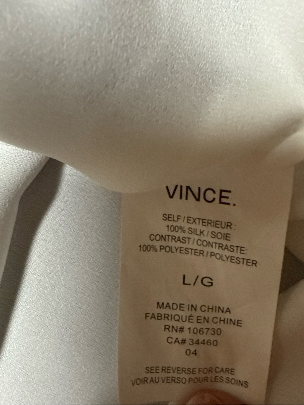 Vince Silk Tank Sheer Longline Double Layering Tunic Black White Women Sz L NWT - Picture 4 of 10